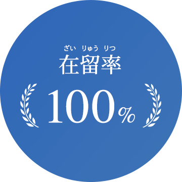 在留率100%